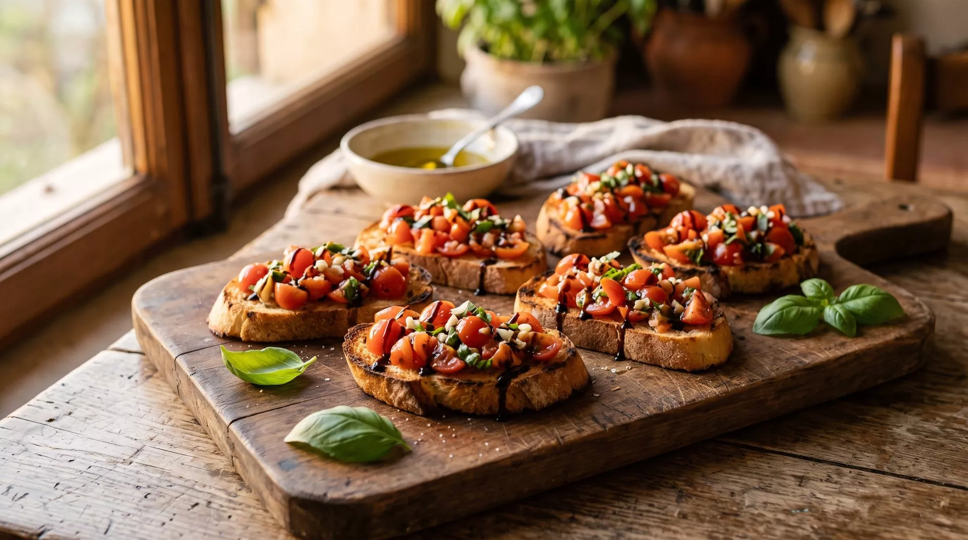 Bruschetta s paradajzom i bosiljkom